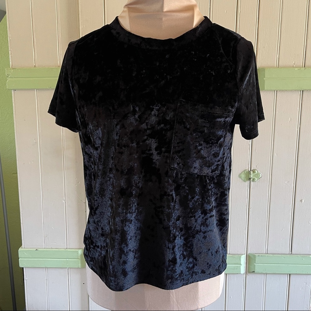 Crushed velvet crop top